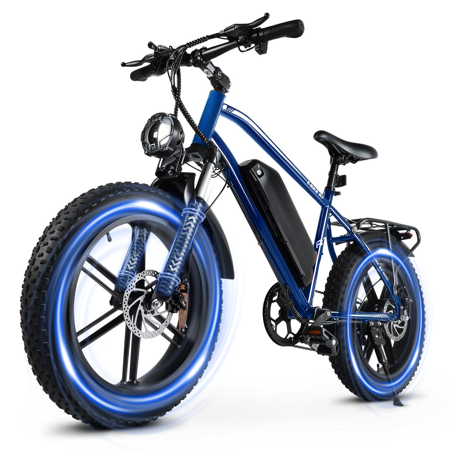 OUXI Electric Bike for Adults, Peak 1000W Motor 20″ Fat Tire Ebike with 48V13Ah Removable Battery, Electric Bicycle with Adjustable Seat, Rear Rack, Up to 25MPH, Off-Road E-Bike for Commute Beach Snow