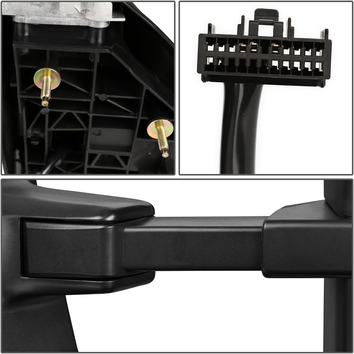 Auto Dynasty Left Side Black Manual Telescoping Folding w/LED Turn Signal Side Towing Mirror Compatible with Ford Super Duty 08-16