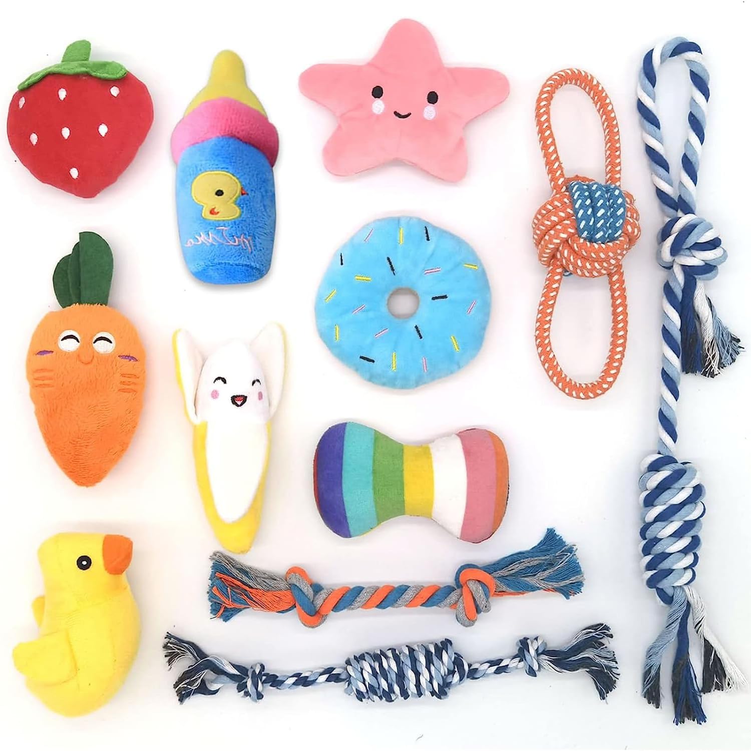 SYLAWE 12 Pack Puppy Chew Toys for Teething, Colorful Puppy Toys Small