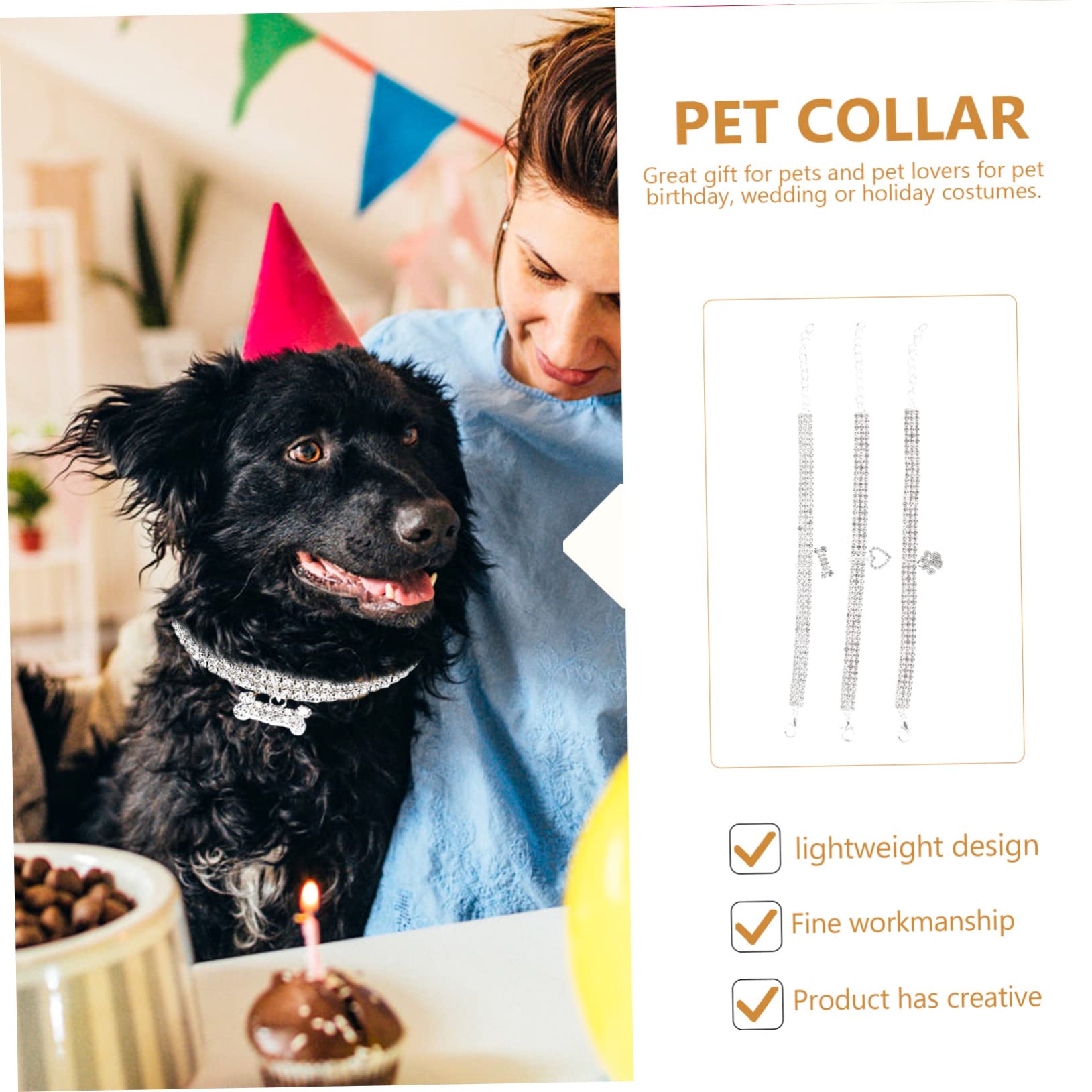 Housoutil 9pezzi Collane Decorative per Animali di Collari per Cani e Gatti Strass Accessori Eleganti e Resistenti per FESTIVITÀ e Occasioni Speciali