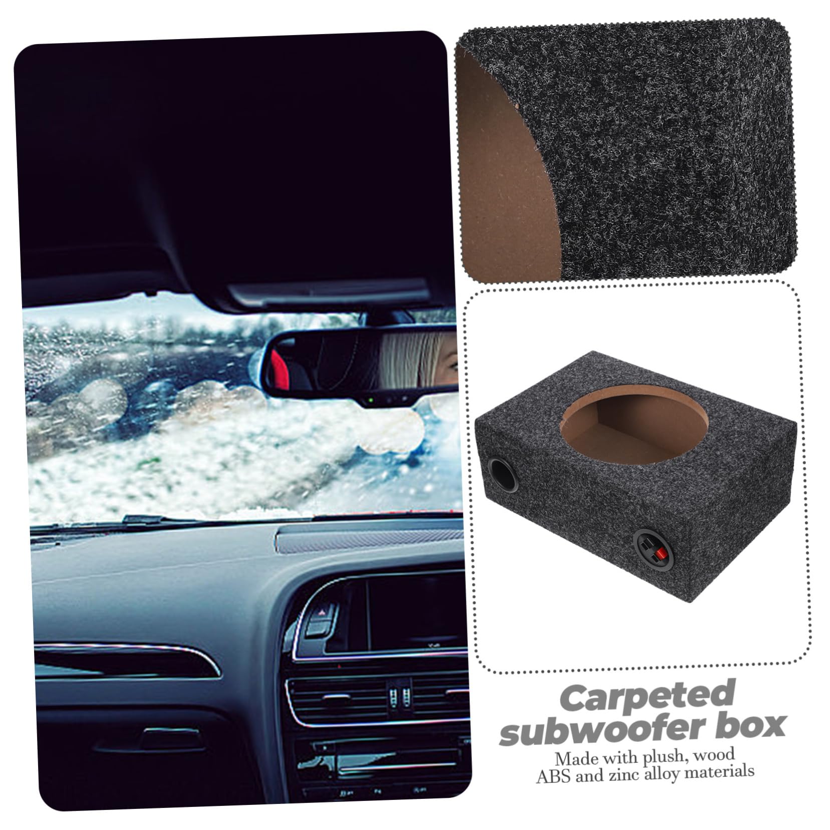 Tappeti Box Sub Scatola Di Altoparlanti In Legno Singolo Subwoofer Da 8 Pollici Custodia Sigillata Tappeto Passivo In Lega Di Zinco Scatola Vuota Di Legno Altoparlante Audio Basso