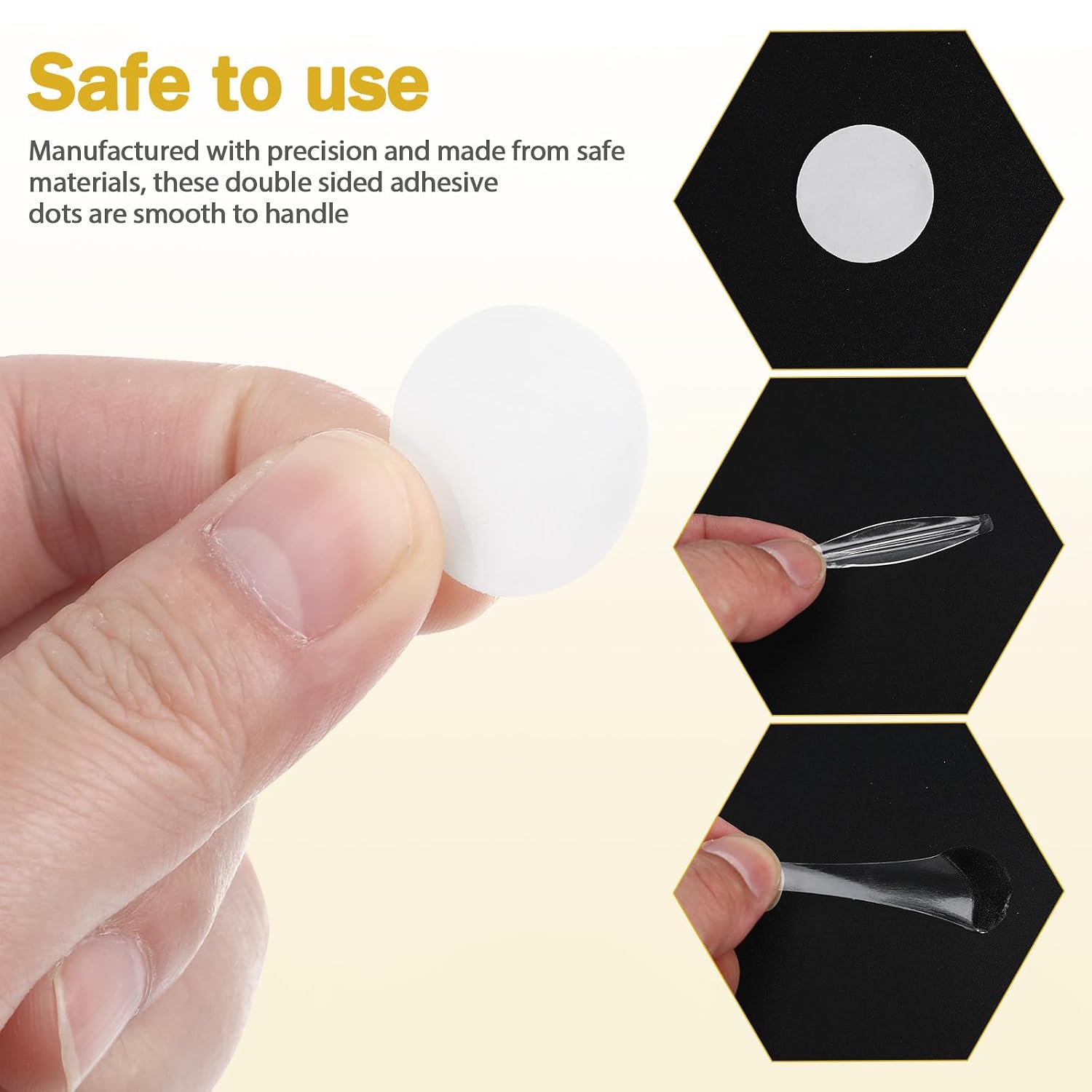 Ciieeo 10 Sheets Double Sided Adhesive Dots Removable Sticky Tape Dots High Adhesion for Wall Hanging Posters and Furniture, White Pe Fiber Gauze Material, 50 Pcs Each Sheet