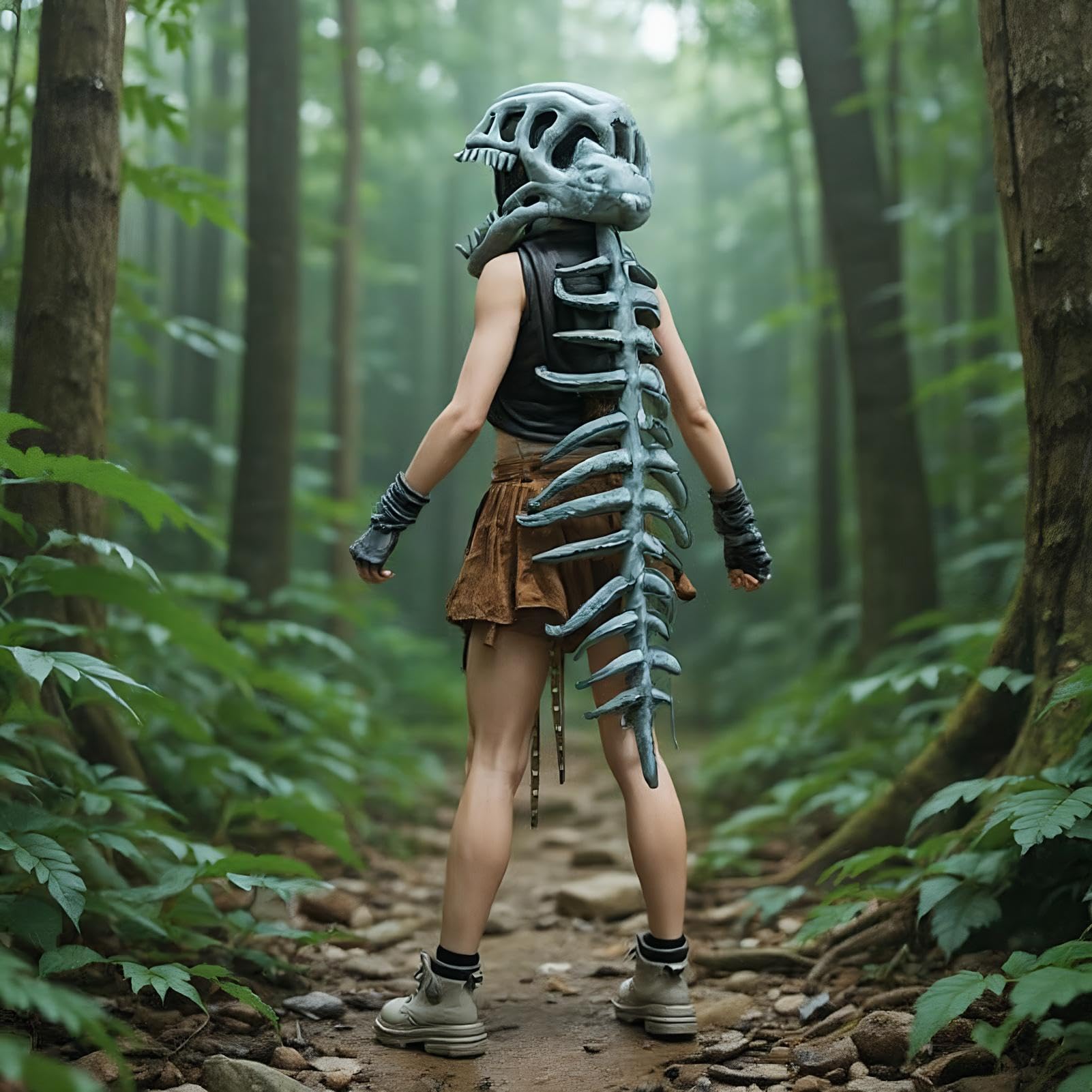 Kostium Kości Dinozaura Pluszowe Zabawki Szkielet Do Noszenia | Halloweenowa Czapka Z Czaszki Zwierzęcia Z Kręgosłupem Dla Dzieci Dziewczynki Chłopcy Kobiety Mężczyźni Karnawał Impreza