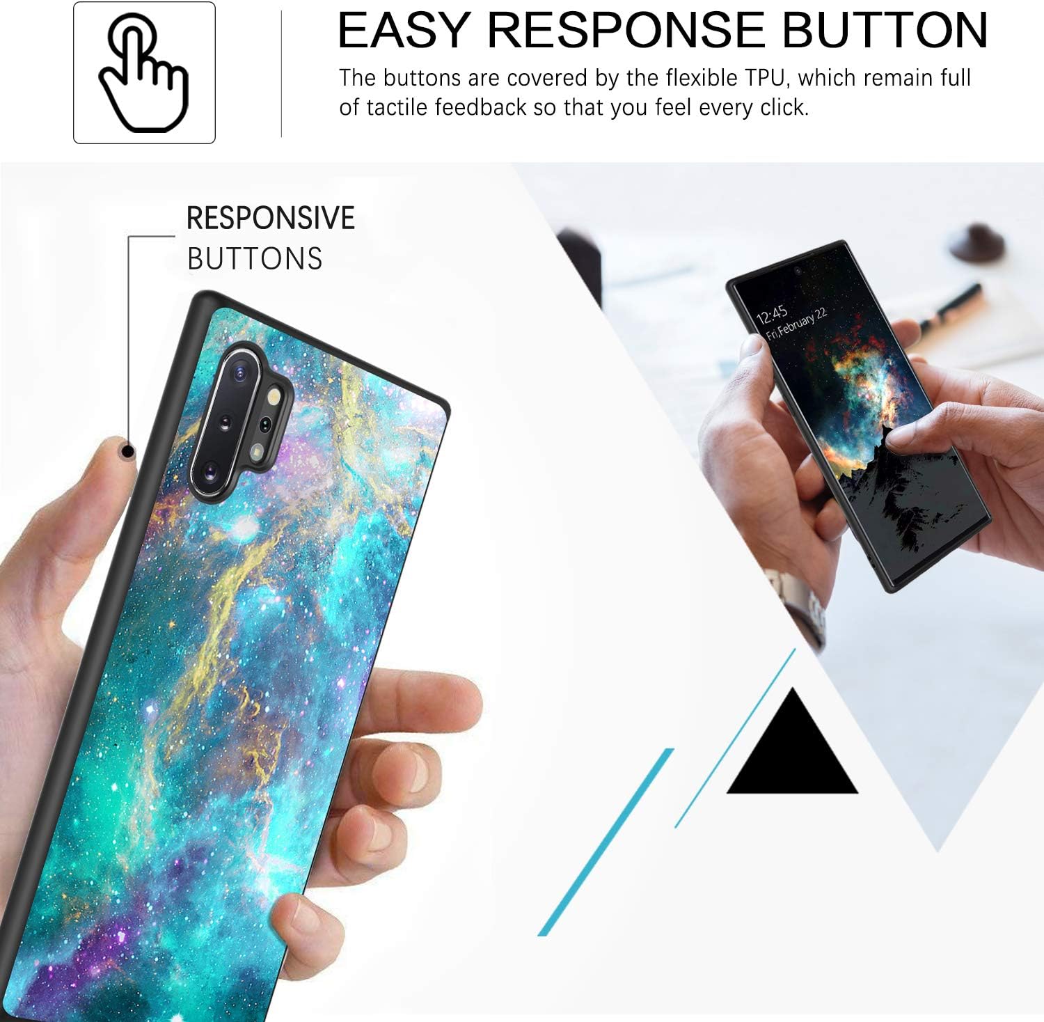 BENTOBEN Samsung Galaxy Note 10 Plus Case, Galaxy Note 10 Plus 5G Case, Slim Fit Glow in The Dark Soft Flexible Bumper Protective Non-Slip Case for Samsung Galaxy Note 10+ Plus 6.8", Nebula/Galaxy