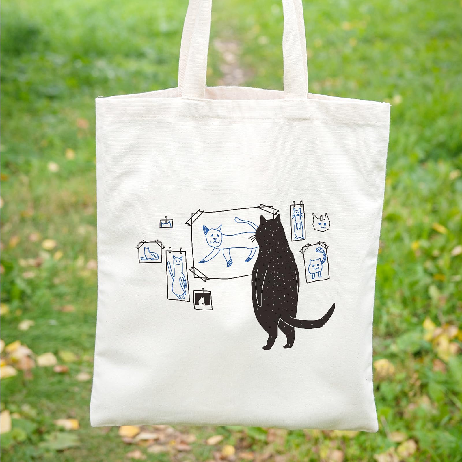 Funny Cat Tote Bag - Cute Cotton Canvas Reusable Shopping Bag For Women, Beach & Groceries - View #10