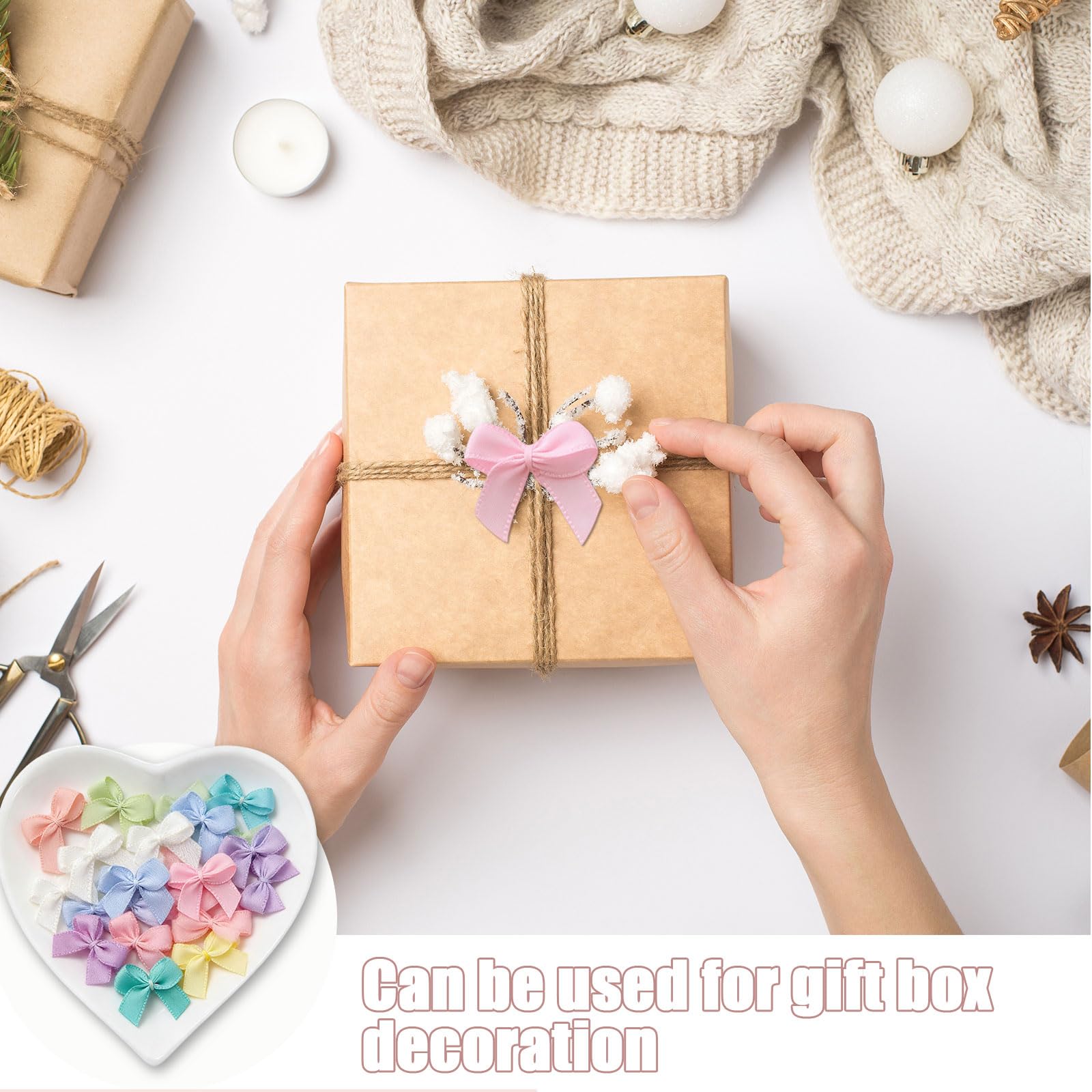 128 Pezzi Fiocchi Regalo Mini Decorativi Fiocco Matrimonio Colorazione Macaron
