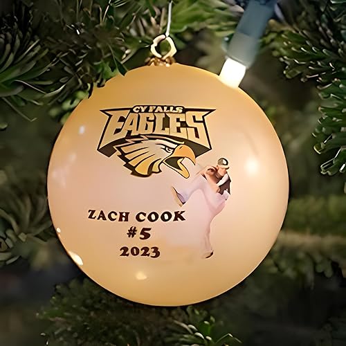 Adorno de Navidad personalizado, adorno de bola personalizado y personalizable para vacaciones con foto, imagen, logotipo, nombre o texto, color