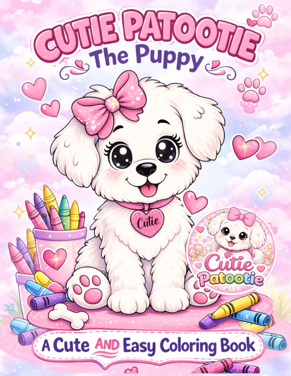 Cutie Patootie, The Puppy, A Cute and Easy Coloring Book: A Cute and Adorable Puppy Coloring Book for Kids Ages 4–8