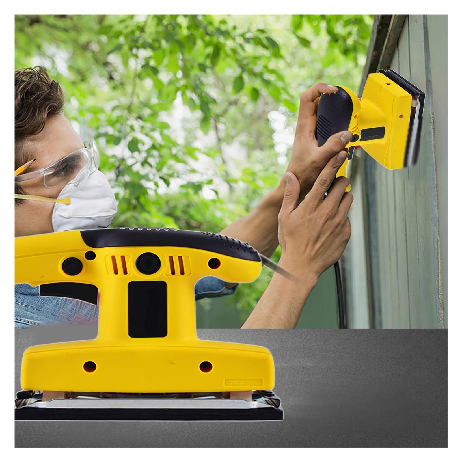 Levigatrice a Nastro, Levigatrice elettrica a sabbia for lavori di lucidatura pareti in metallo in legno for levigatura carta vetrata antiruggine(160W 185 Sander)