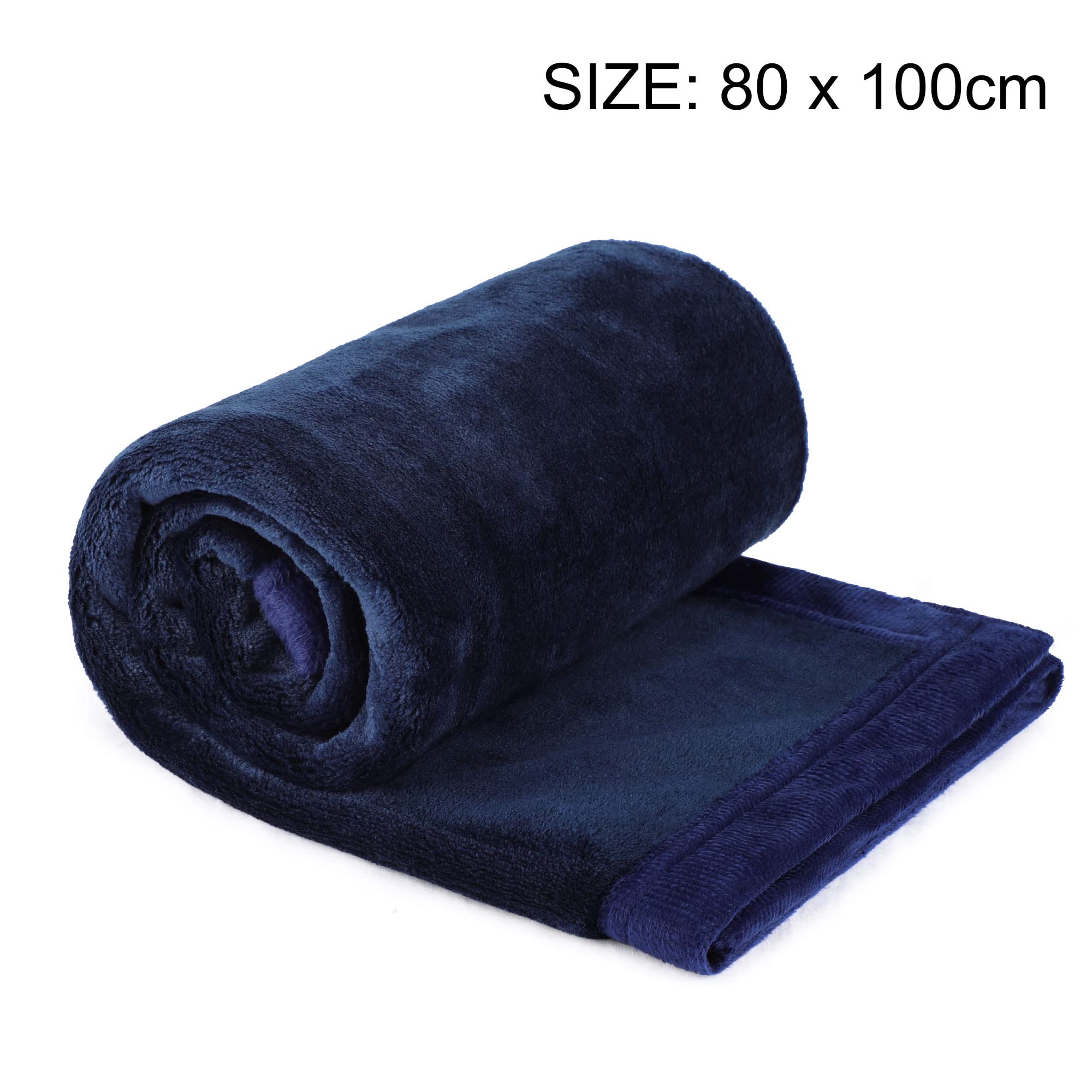 PiccoCasa Dog Blanket Washable, Fleece Puppy Blankets Soft and Warm for Pets Flannel Bed Cover Navy Blue 75cm x 100cm - Image 4