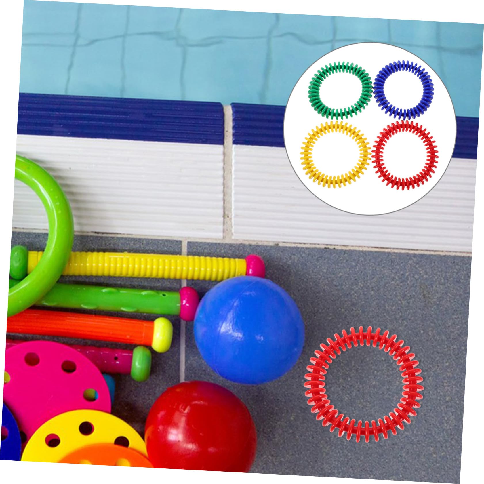 TOYANDONA 4pièces Anneaux de Plongée pour Piscine Jouets de Plongée Colorés pour Jeux Aquatiques et Bouées pour Garçon Fille