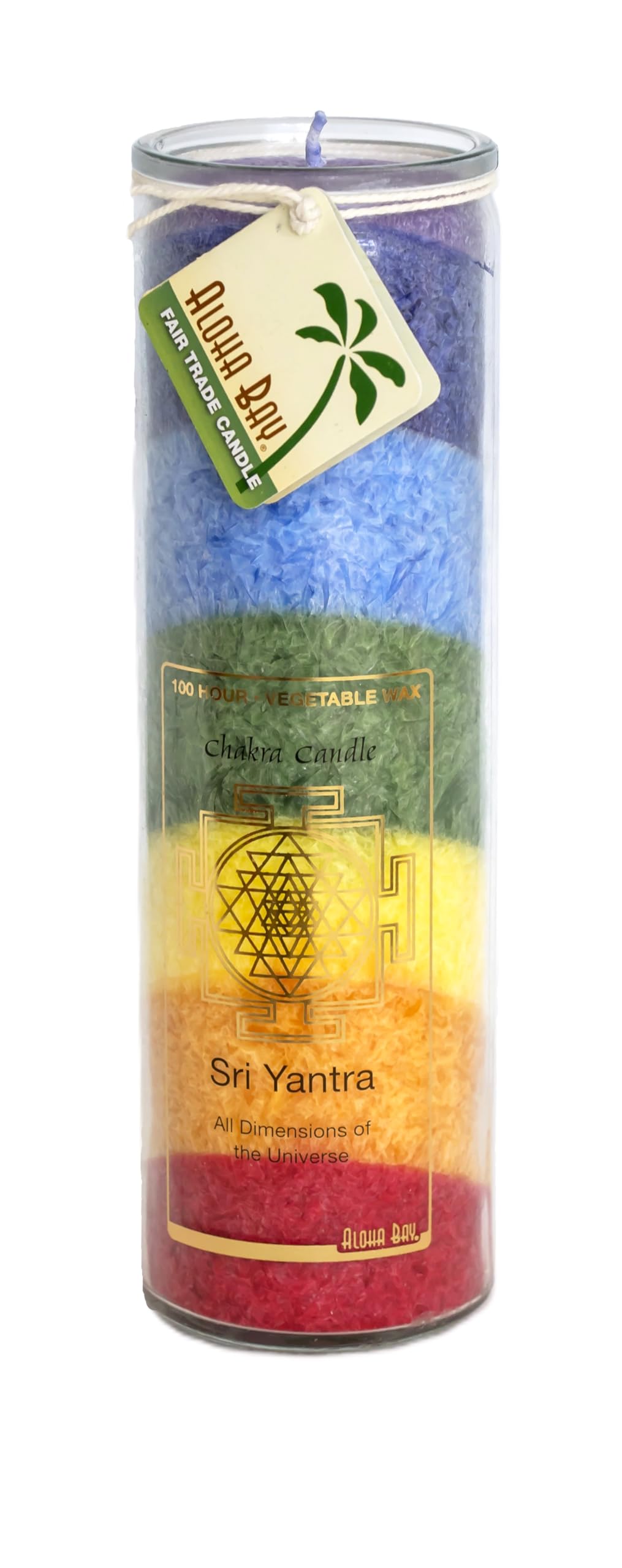 Aloha Bay Unscented Chakra Jar Rainbow Sri Yantra Candle (826792)