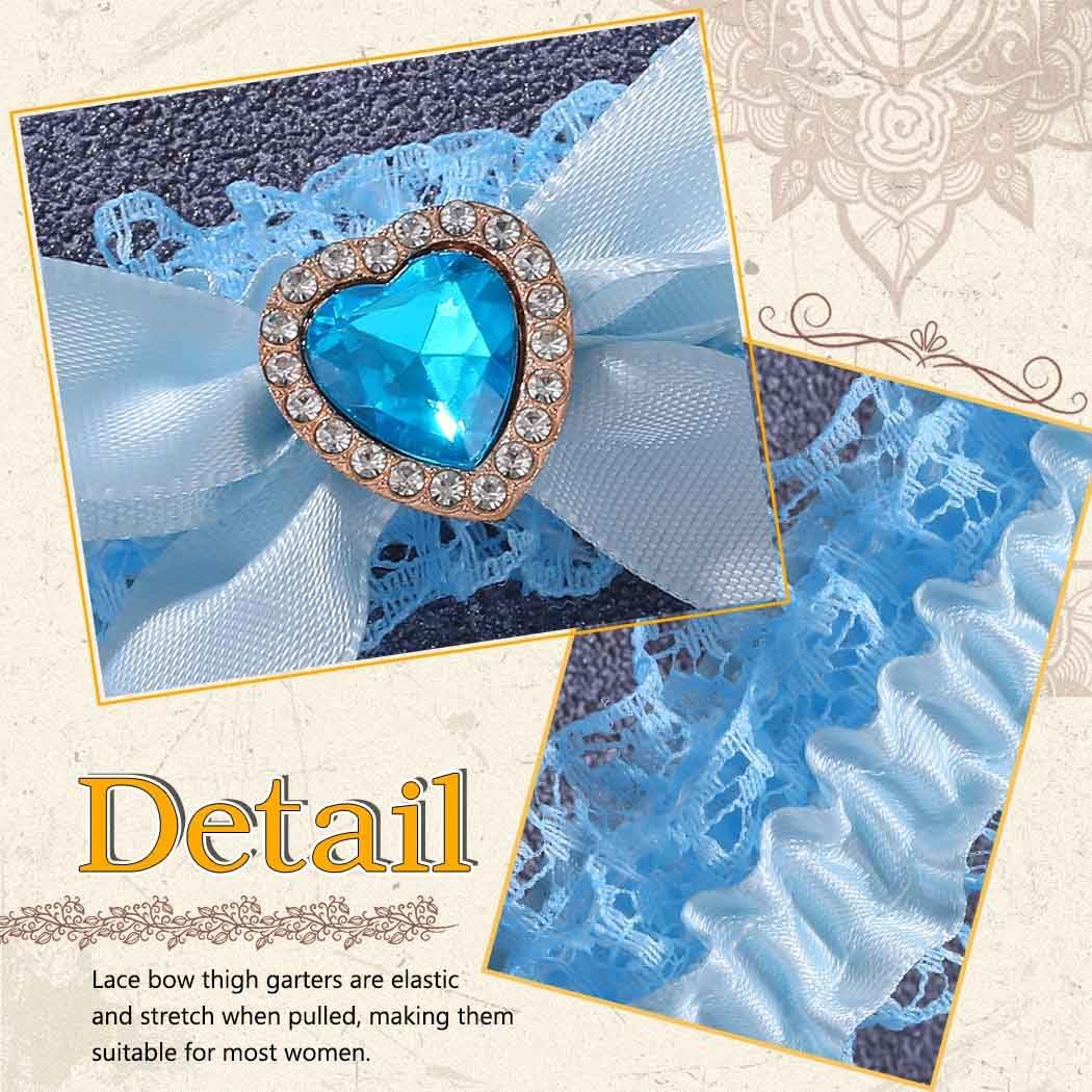 Something Blue Garter for Bride Blue Wedding Garters Bridal Garter for Women