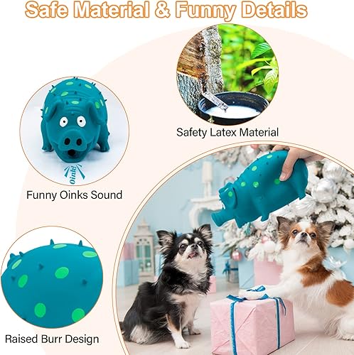 Vista 5 de 2 juguetes chirriantes para perros, juguetes divertidos de cerdo chirriante para perros, lindos juguetes de cerdo para cachorros, juguete de cerdo