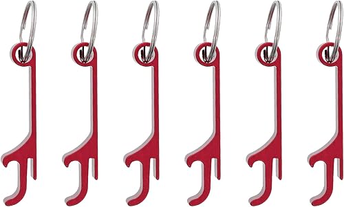 Juego de 6 llaveros coloridos de aluminio para abrebotellas de metal para hombres (Fuschia)