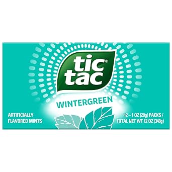 Tic Tac Wintergreen Breath Mints, Bulk 12 Pack, On-The-Go Refreshment, 1 Oz Each