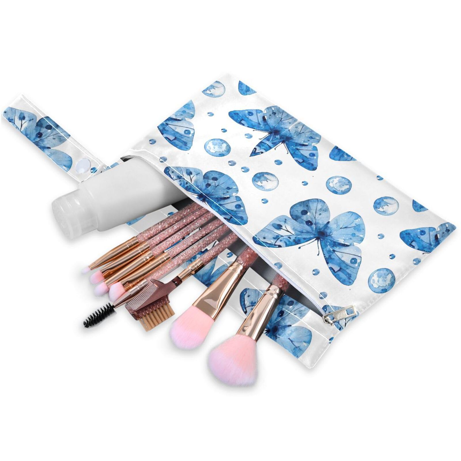 Coikll Wet Dry Bags for Cloth Diaper 2 Pack Waterproof Yoga Gym Bag for Swimsuit Wet Clothes Baby Items-?Blue Butterflies?