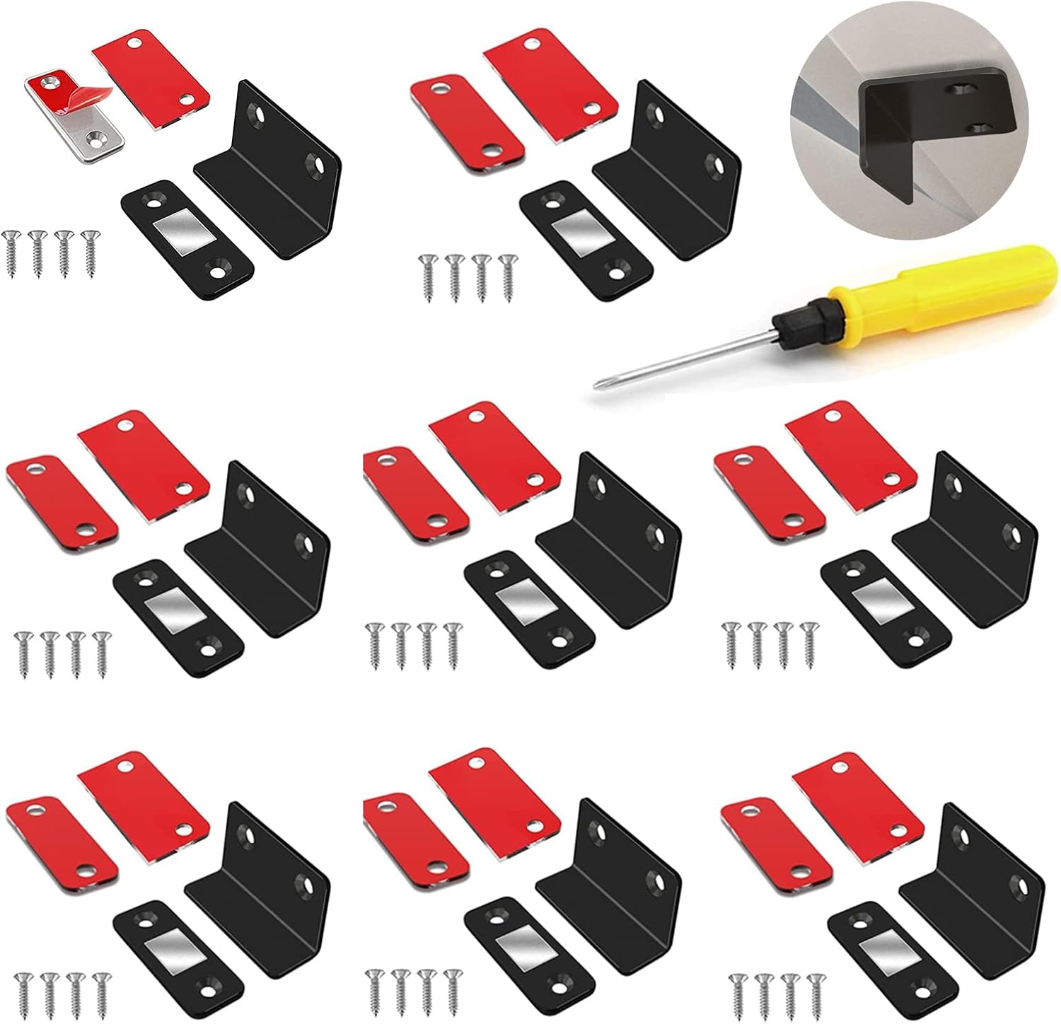 2 Calamite Per Mobili Chiusura - Ultra Sottili Per Armadi, Cassetti E Ante - Installazione Con Viti O Adesivi - Foto 2