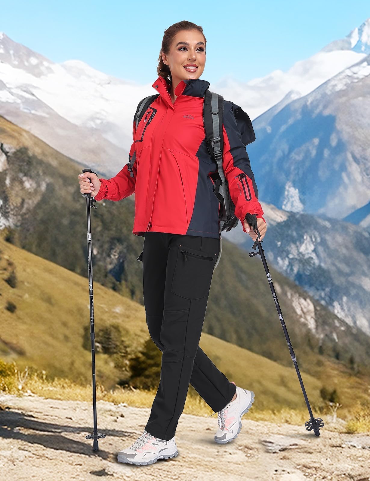 GymBrave Pantalon Randonnée Femme Hiver Imperméable Thermique Pantalon de Ski Softshell Travail Doublure Chaude pour Outdoor Trekking