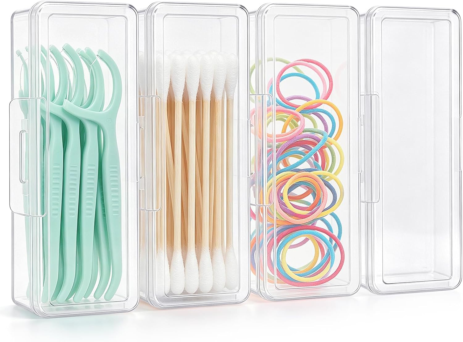 Cotton Swab Dispenser, Floss Holder, 4.1 x 1.8 x 1", 4 Pcs