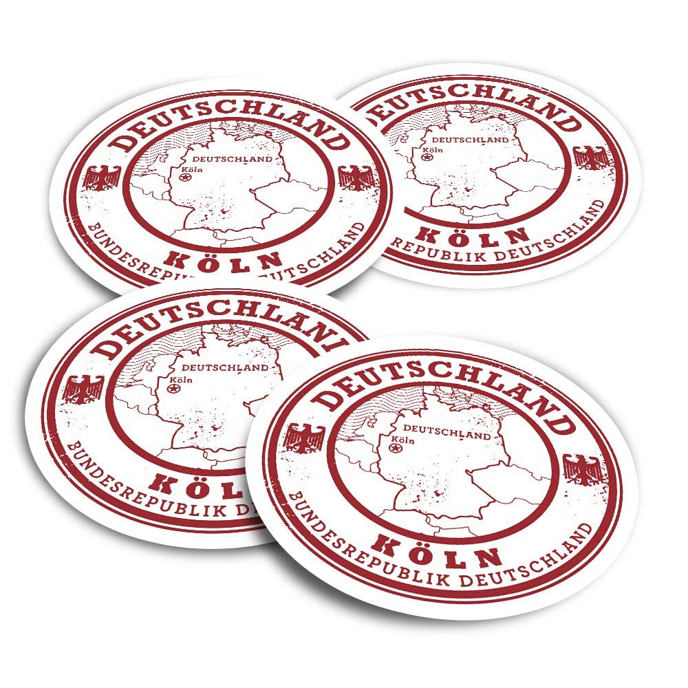 Destination Vinyl Ltd Multi Vinyl Stickers (Set Of 2) 10Cm - Deutschland Germany Koln Travel Fun Decals For Laptops,Tablets,Luggage,Scrap Booking,Fridges #5816