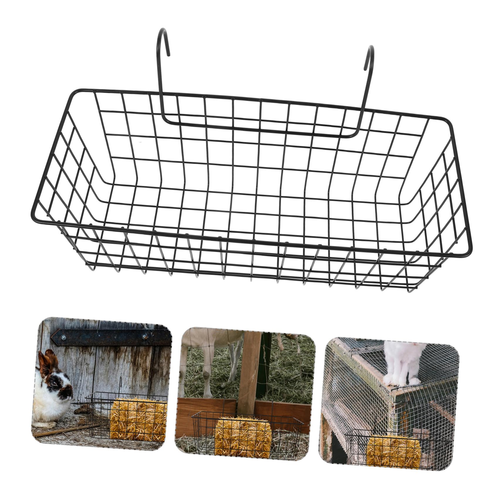 Heuraufe aus Eisen Waschbar und Leicht zu Reinigen Robuster Futterhalter für Kaninchen und Meerschweinchen für Kleintier Heufutter im Kaninchenstall