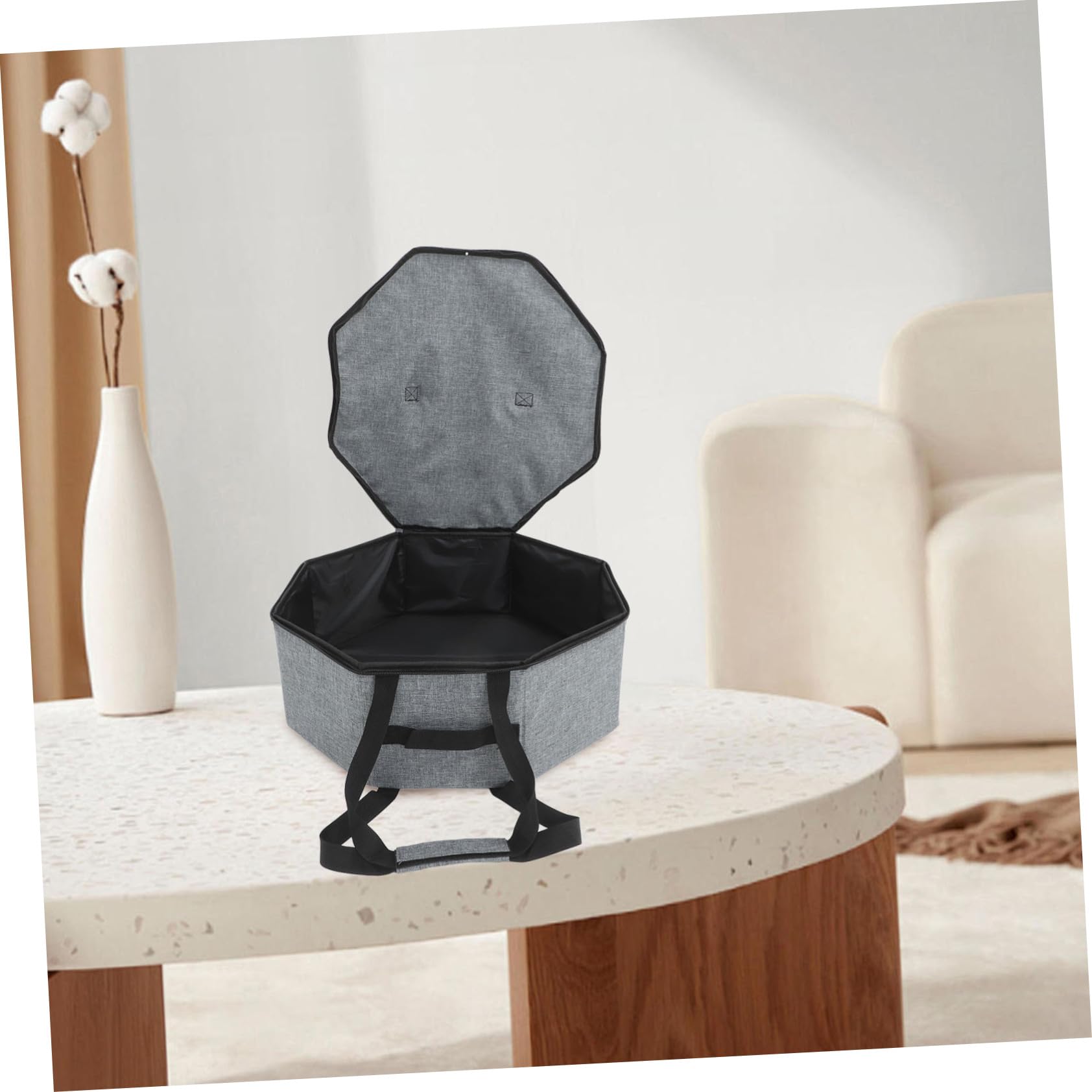 TOPBATHY Faltbare Hut-aufbewahrungstasche mit Träger Transparente Reise-box für Cowboy-kappe Stapelbarer Gepäck-organizer Rundes Aufbewahrungs-beutel für Damen Hut