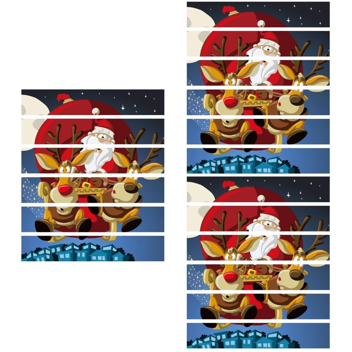Angoily 3 Pièces Autocollants De Voiture De Cerf De Noël Autocollants D'escalier Auto-adhésifs Escalier Stickers Décalque Noël