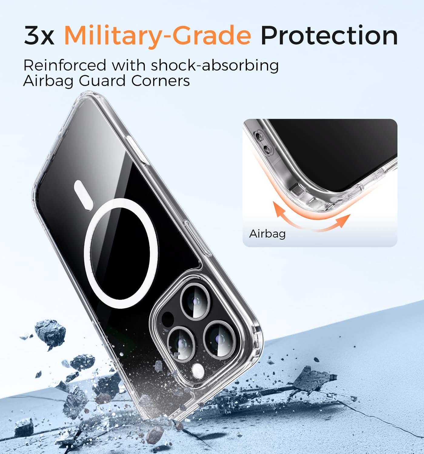 MAGIC JOHN for iPhone 16 Pro Max Case [Camera Control Button] [Compatible with MagSafe] Scratch-Resistant Cover, Military-Grade Shockproof, Magnetic Phone Case for iPhone 16 Pro Max 6.9 inch, Clear - Image 4