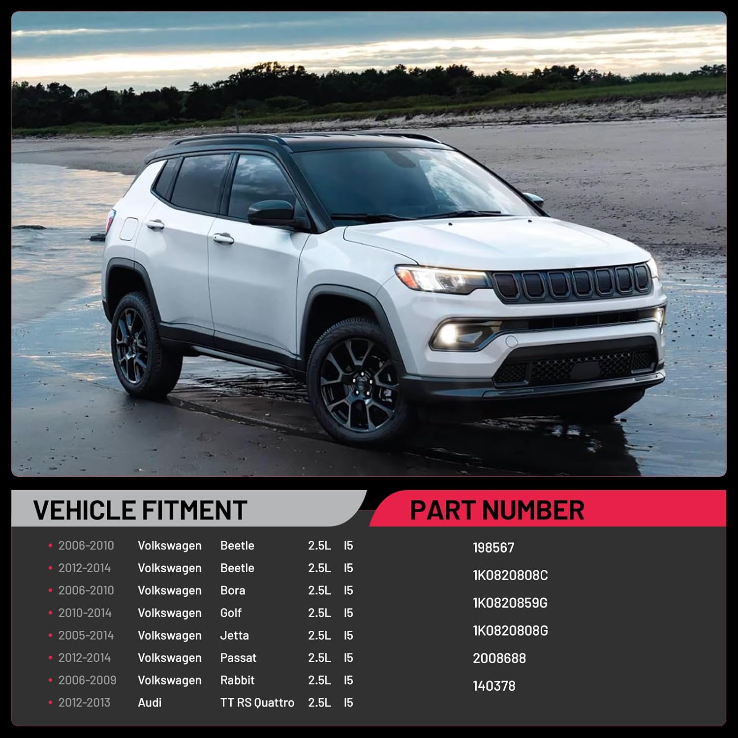 BDFHYK Air Conditioning 198567 A/C Compressor with Clutch Compatible with Volkswagen Jetta 2005-2014, Passat 2012-2014, Golf 2010-2014, Bora Beetle Rabbit,Compatible with TT RS Quattro 2012-2013