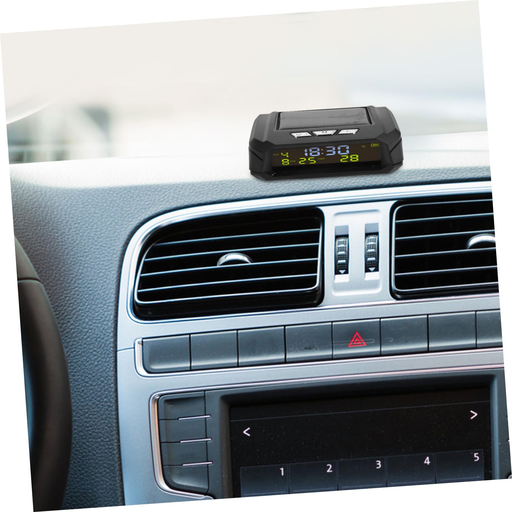 Reloj Solar Digital de Salpicadero para Coche con Fecha y Temperatura