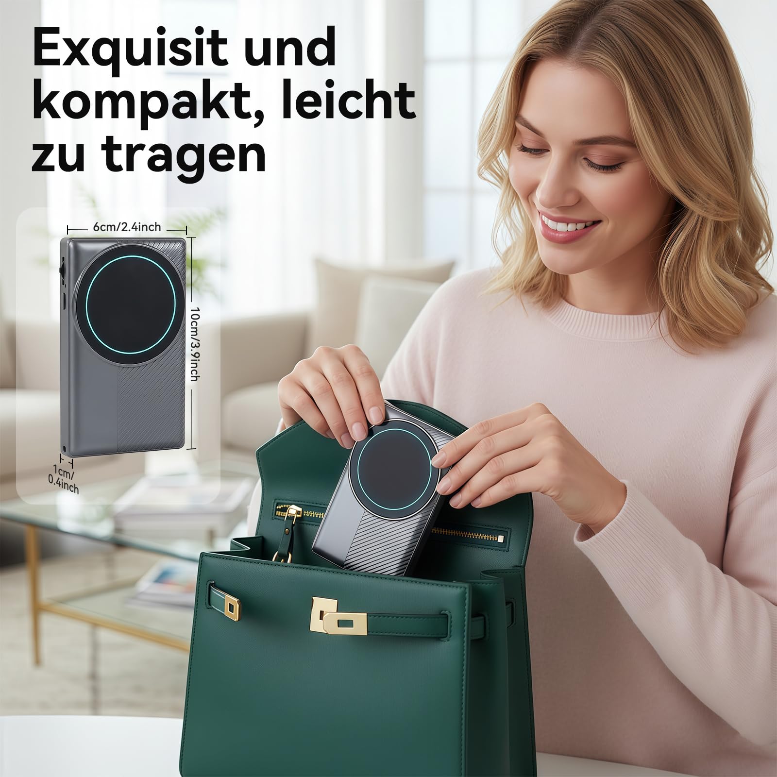 Écran magnétique pour Selfie Martphone avec caméra arrière pour iPhone et Android pour TikTok Live Streaming Noir Smartphone Vlog Selfie Monitor Screen