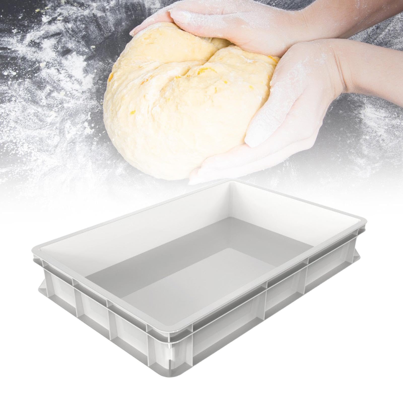 Cassa per Lievitazione Impasto Contenitore per Pizza Commerciale Vassoio Da Cucina Organizzatore Alimenti in PP Durevole Adatto per Pizzerie Ristoran, Altezza 10 Cm