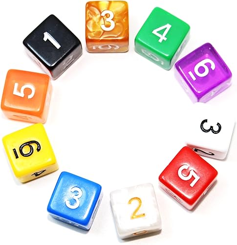 SmartDealsPro Paquete de 10 dados poliédricos multicolor D4 D6 D8 D10 D12 para juegos de mesa Dungeons and Dragons DND RPG MTG (mezcla de colores