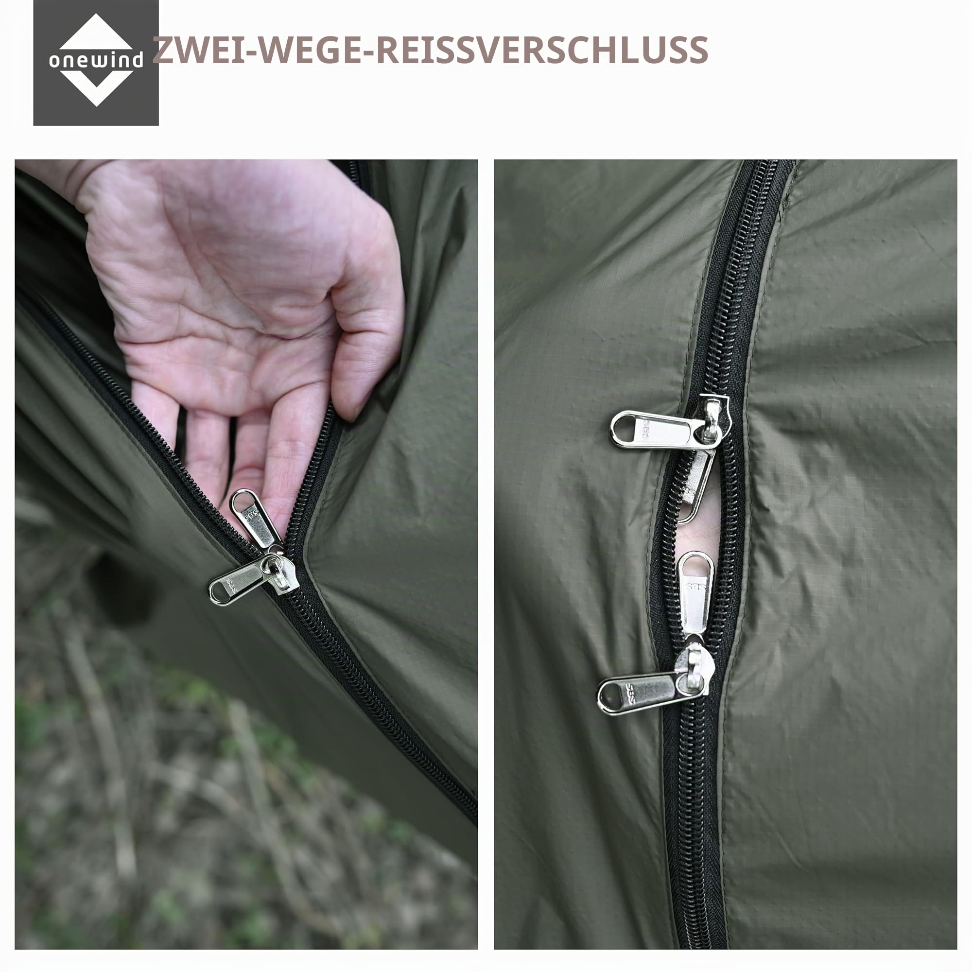 onewind Windsocke mit Reißverschluss für Hängematte, Olive Grün-reißverschluss Eintrag, 320cm*130cm