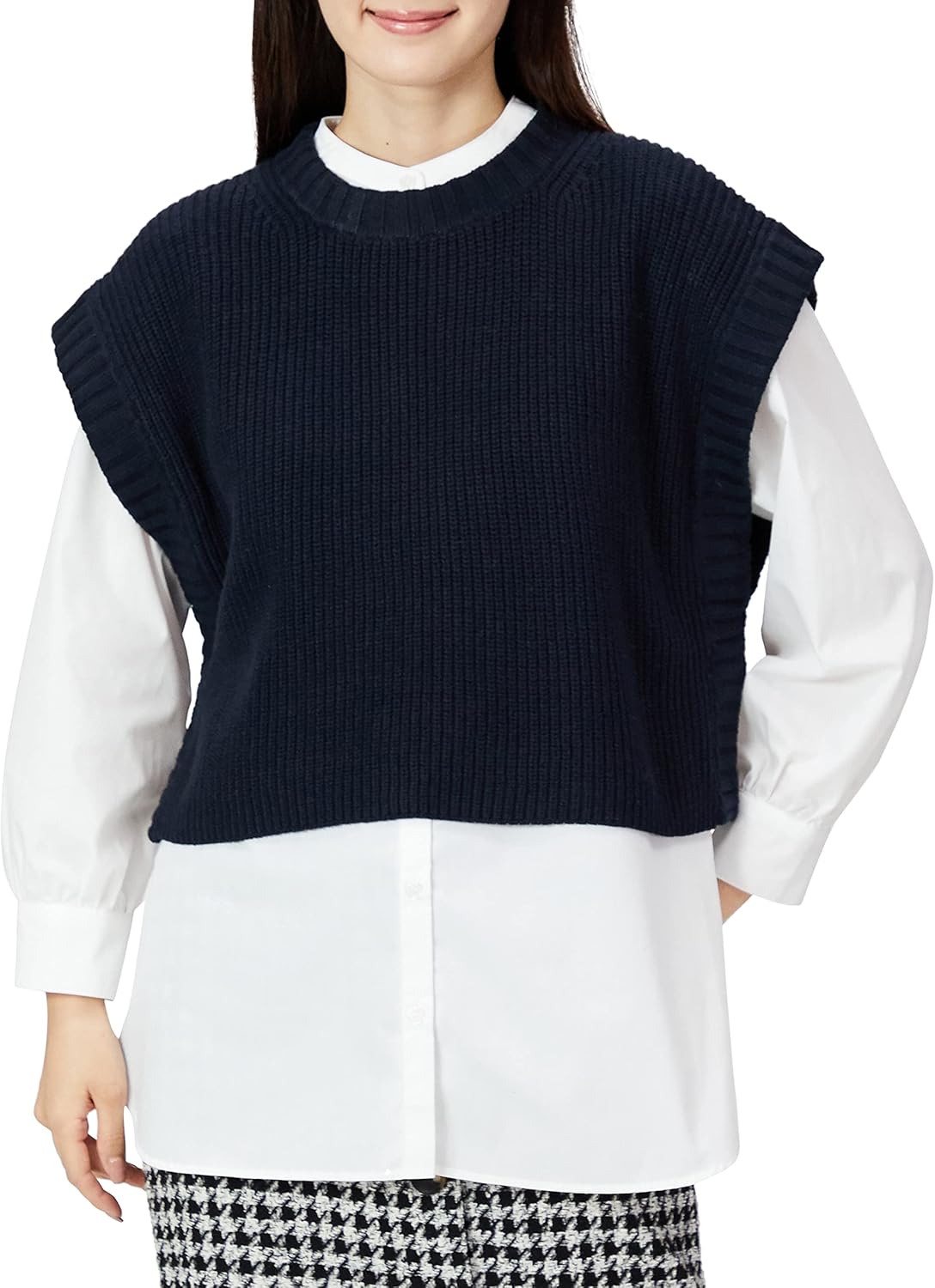 ENFOLD ダブルクロスシャツJK サイズ36 ブラック アウター 38【中古