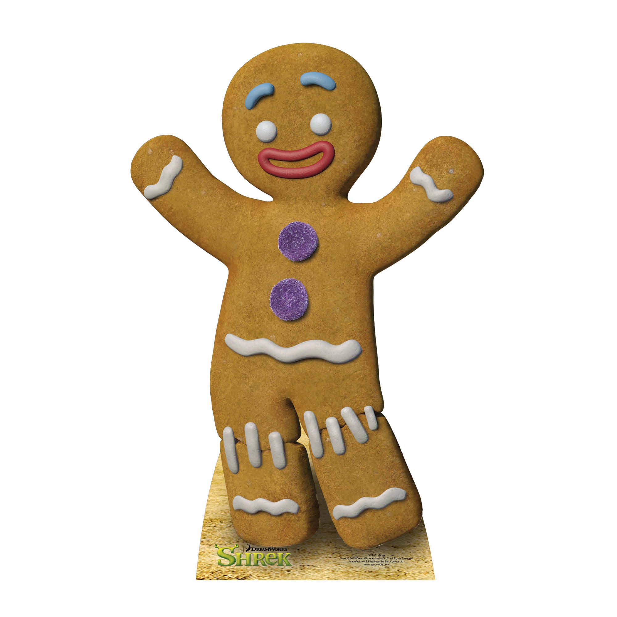 STAR CUTOUTS SC787 Gingy the Gingerbread Man Lifesize Cardboard Cutout – Shrek Party Decoration, Birthday Display & Fan Favourite