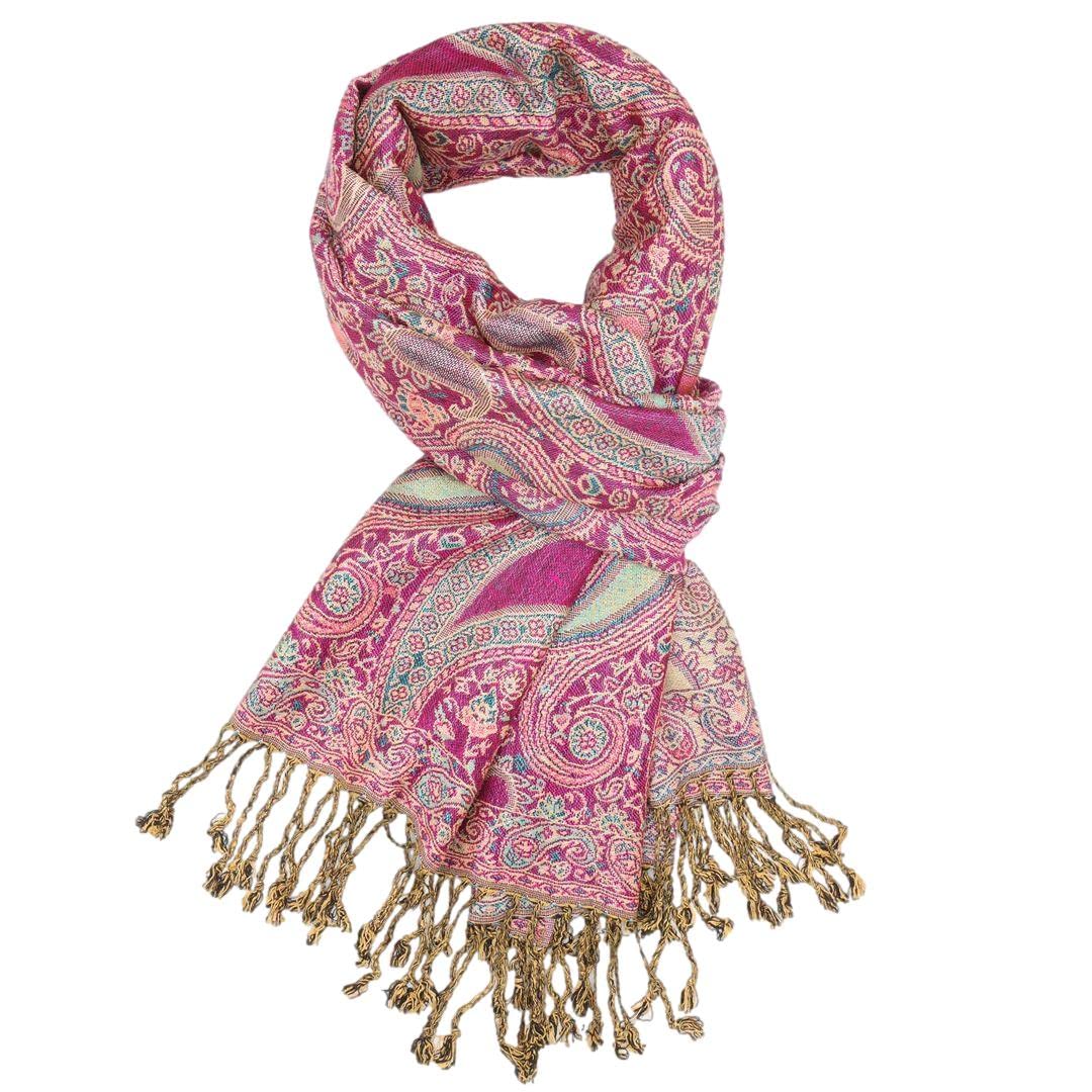 Purple Possum Women's Pink, Cerise, Fuchsia, Hot Pink Purple Possum® Large Scarf Pink Blue Floral Shawl Fuchsia Wrap Cerise Oversized Scarf