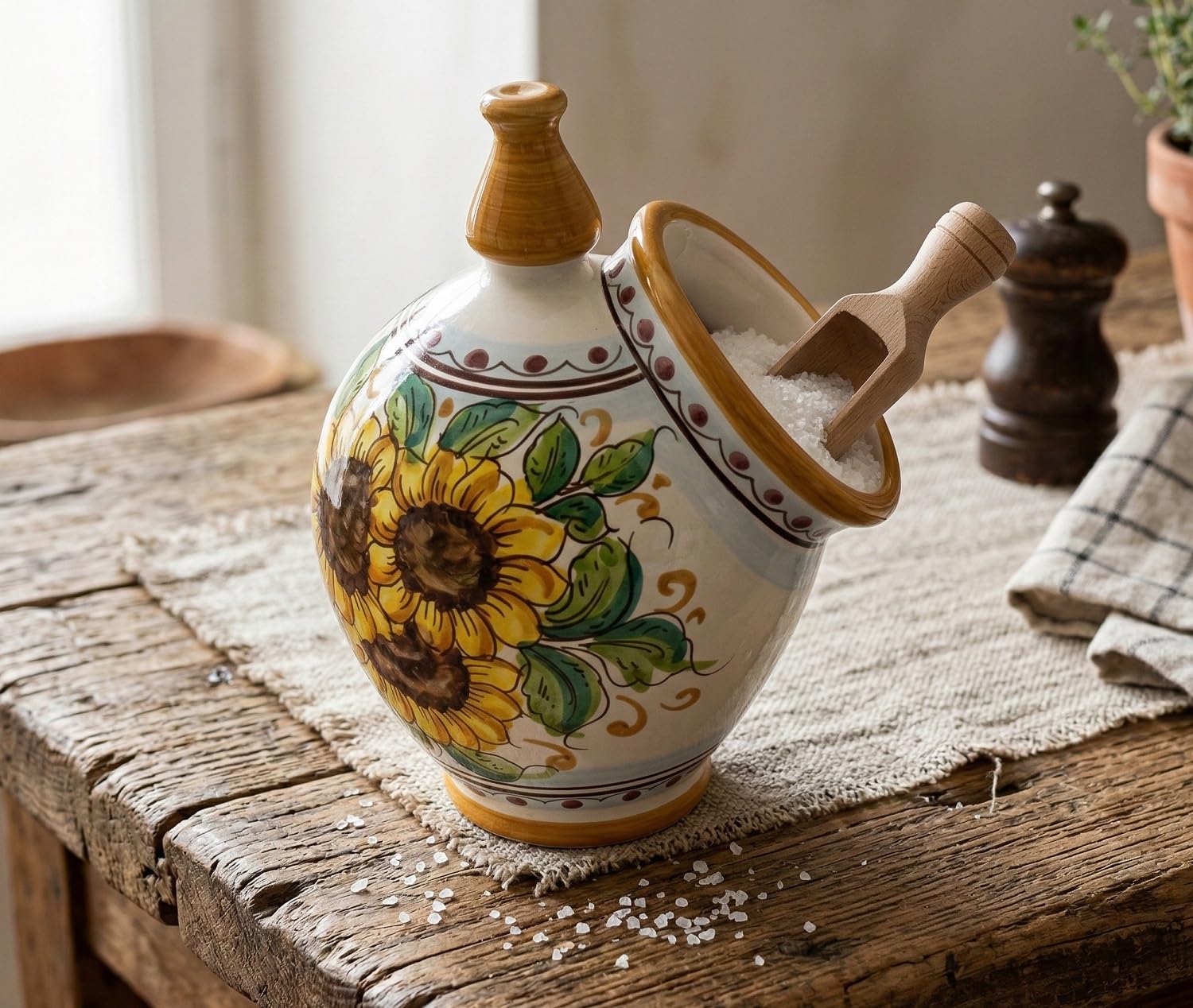 Salière en céramique italienne cadeau artisanal idée déco cuisine Sicile