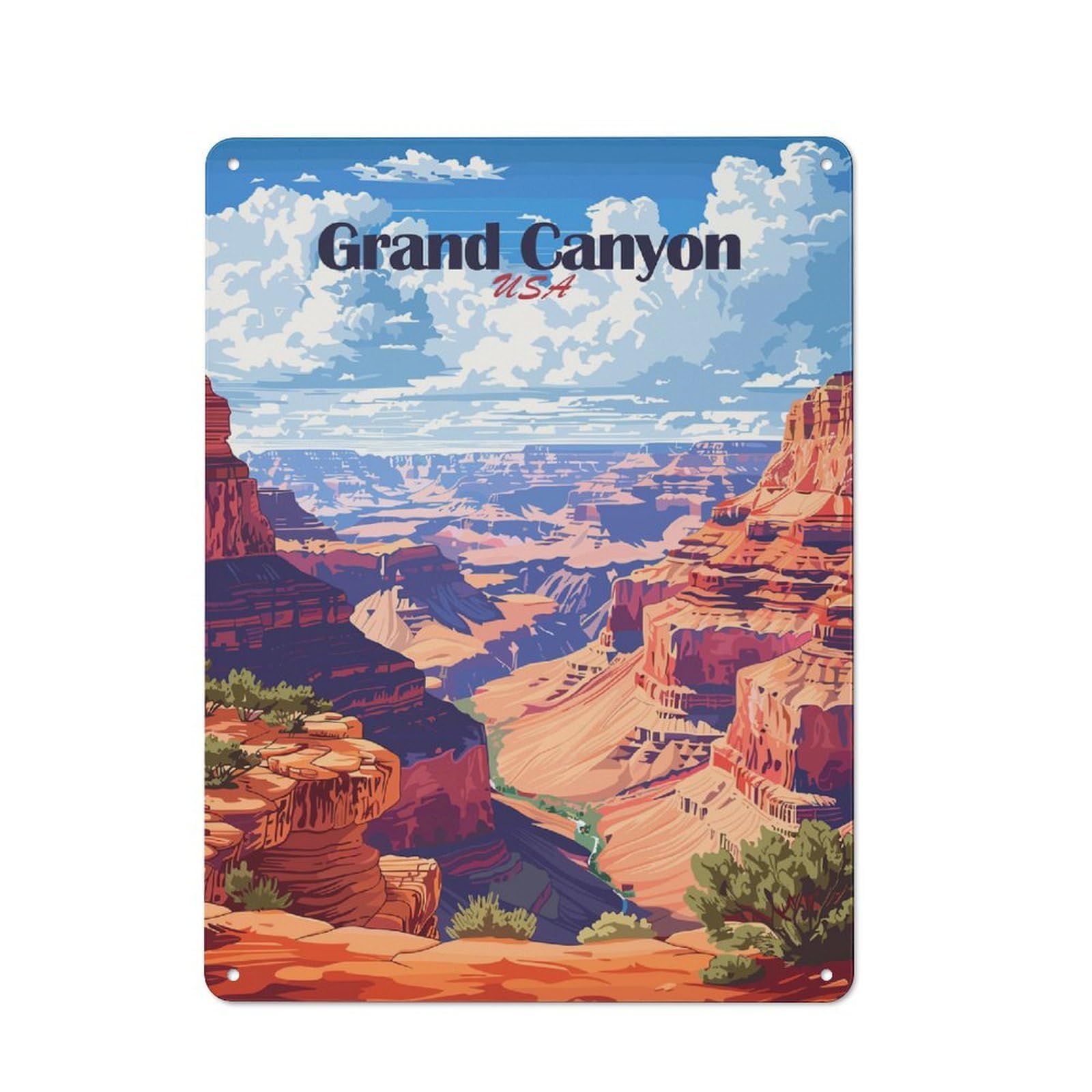Junmoney Style-5 Grand Canyon Usa Travel (2) Vintage Metal Wall Decor 40X30cm, Vintage Metal Sign For Hallway, Home Bar, Garage Or Study