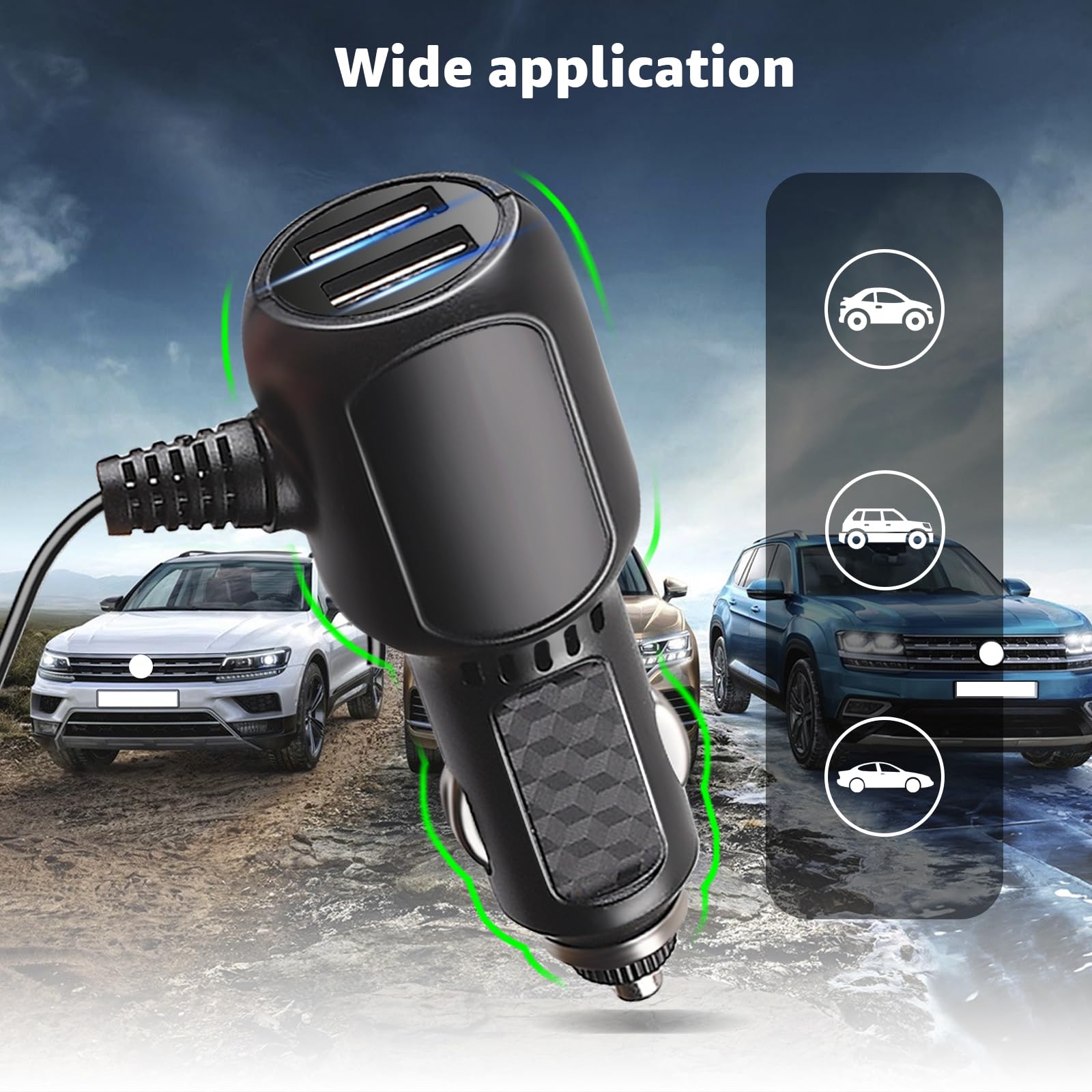Cargador de coche mini USB de doble puerto para Garmin Nuvi GPS, cable de carga USB de repuesto compatible con Garmin GPS RV, zumo, eTrex, DriveSmart DriveAssist Series