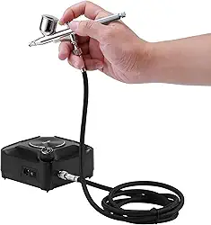 Poderoso kit de aerógrafo de saída ajustável de 40PSI, aerógrafo de dupla ação de parada automática, conjunto de compressor de escova de ar multifuncional para pintura de unhas e maquiagem DIY