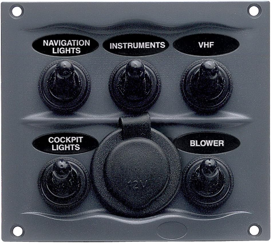 BEP 900-5WPS Black Waterproof Panel with 5 Switches