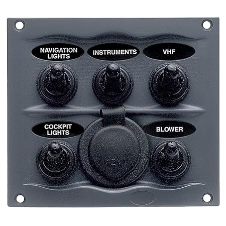 BEP Black Waterproof Panel with 5 Switches