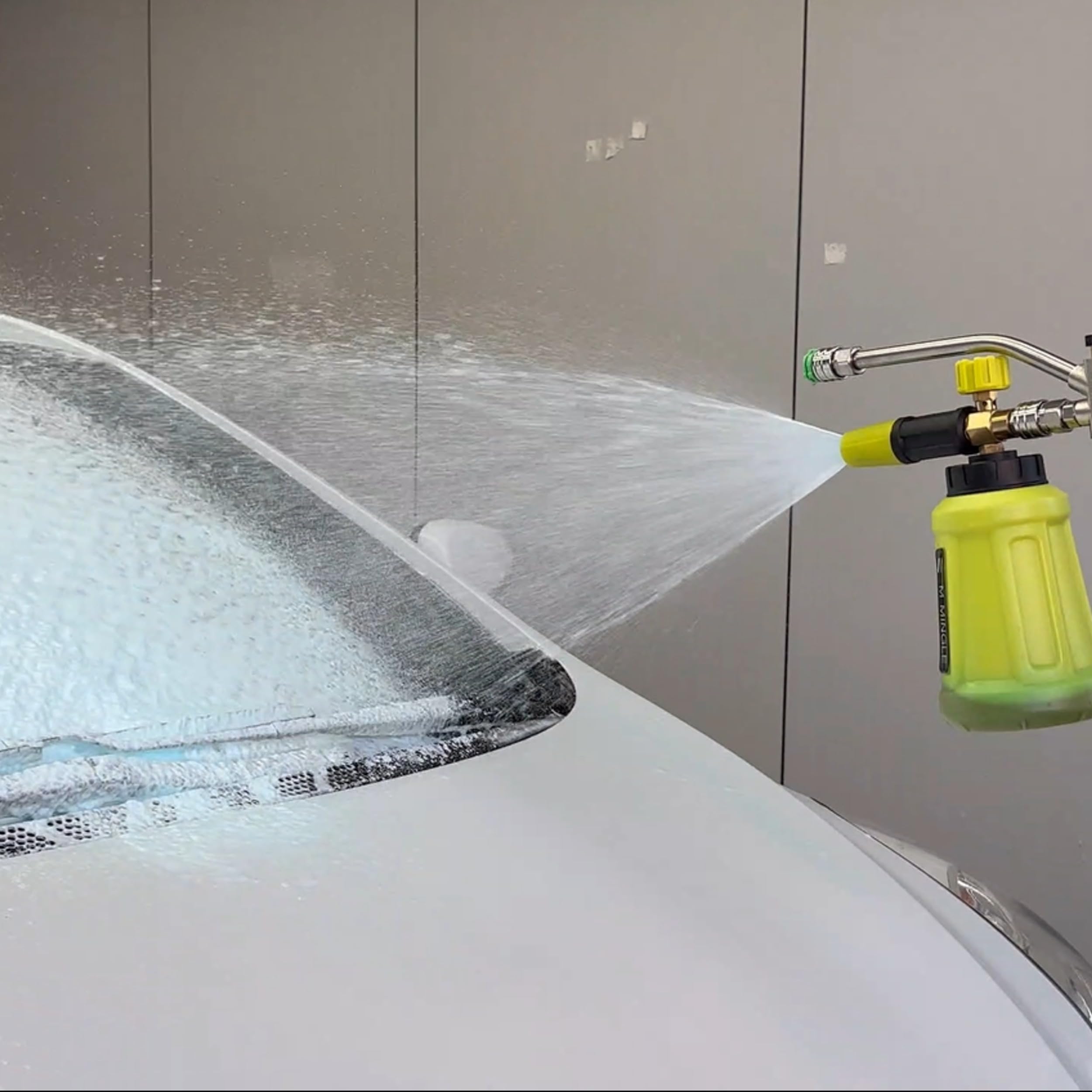 M MINGLE Lancia schiuma a doppio connettore, compatibile con Karcher K2-K7 | Jet Wash Foam Cannon Ricambio e Adattatore, 5 Ugelli Idropulitrice, 0,6 cm Quick Connect