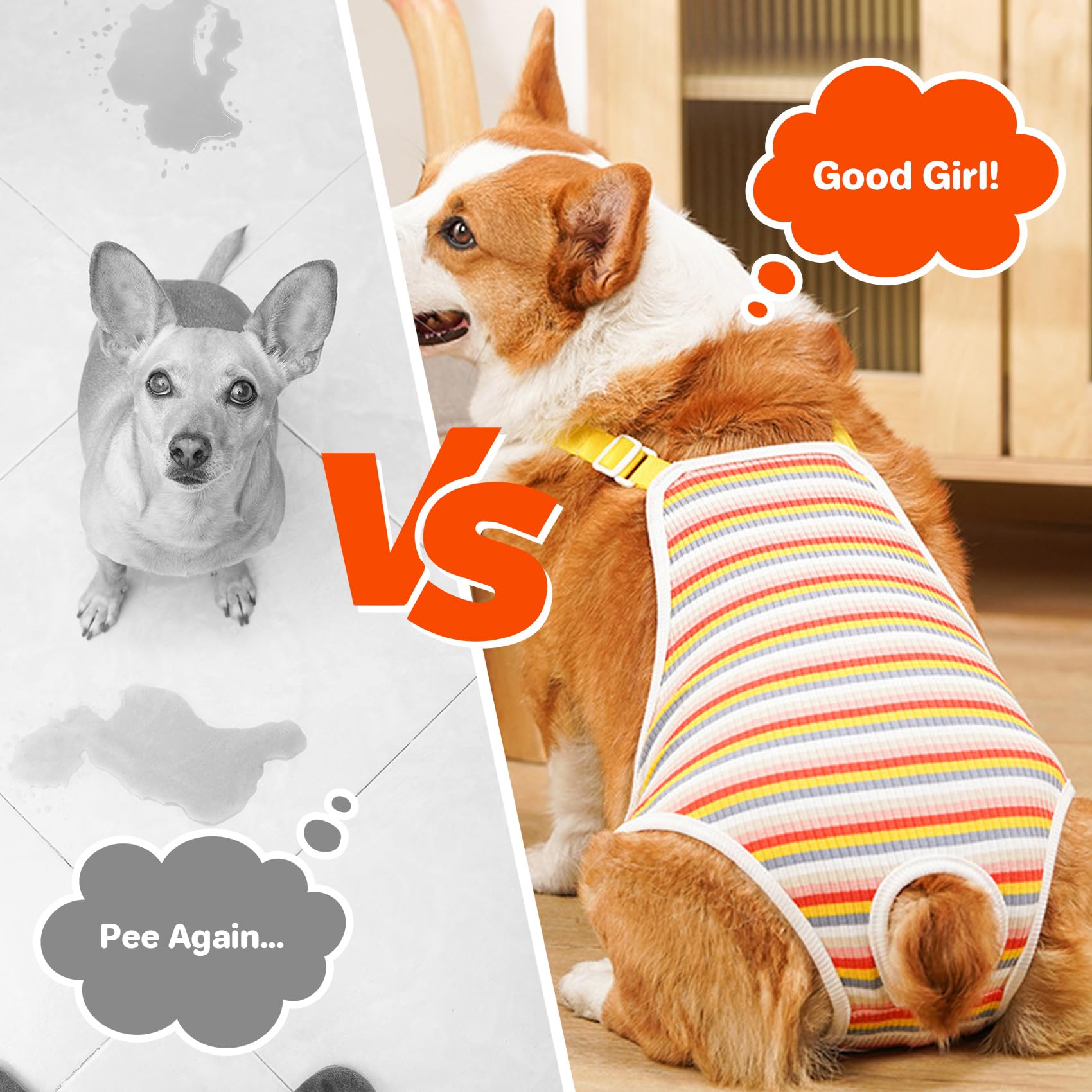 Yocdunm 3 Pack Dog Period Pants Dog Nappy Onesie Sanitary Pantie Reusable Dog Nappies Female with Adjustable Suspender Washable Sanitary Pants for Female Dogs (M) - Image 4
