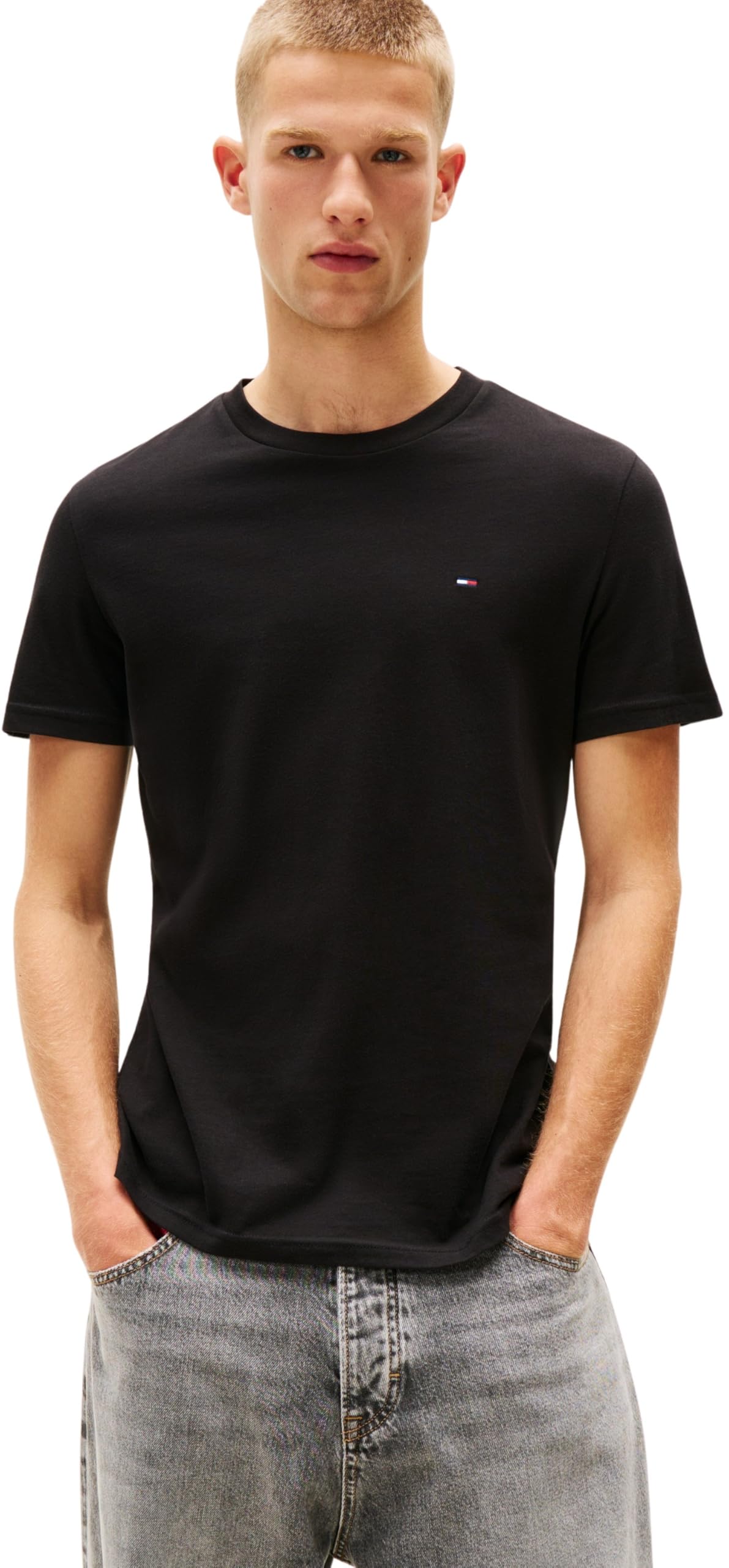 TOMMY JEANS Męska koszulka TJM XSLIM 2PACK Jersey EXT DM0DM20687, Multi, XL, Multi (czarny/czarny), XL