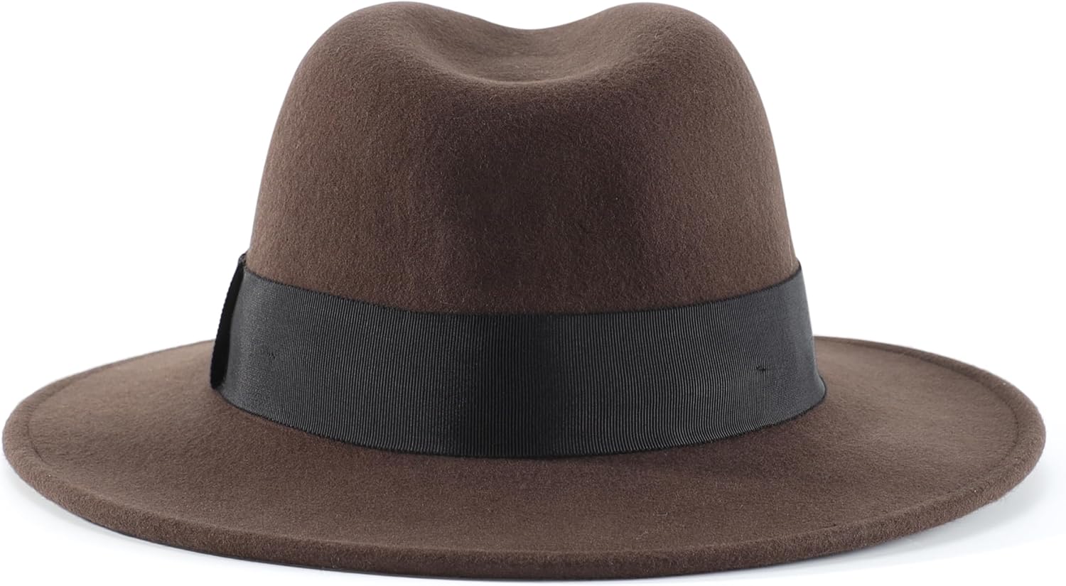 Home Prefer Mens Wool Fedora Hat with Band Classic Wide Brim Fedora Hat for Men Women Panama Dress Hat - Image 5