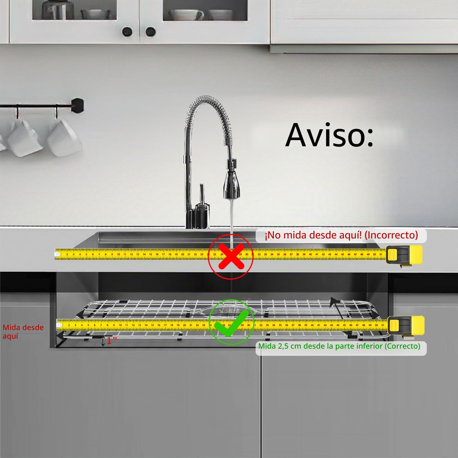 Rejilla de fregadero de acero inoxidable y protectores para la parte inferior del fregadero de cocina, 26 x 14 pulgadas con drenaje trasero para fregadero individual, protectores de fregadero para