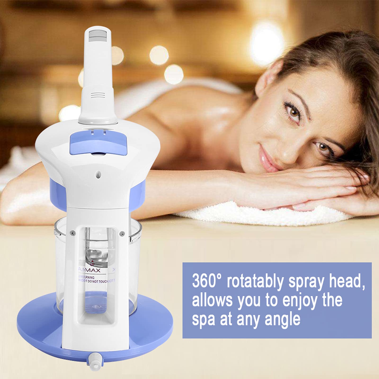 Vaporizzatore Facciale 2 in 1 Vaporizzatore Facciale con Braccio Estensibile Ozono da Tavolo Mini Spa Design a Vapore per il Viso per Uso Personale a Casa o in Salone(Norma europea 220V)